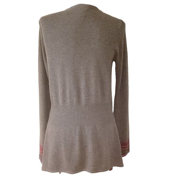 Ella Moss 90% Merino Wool 10% Cashmere Gray/Purp Open Front  Sz S Women Cardigan - Picture 7 of 9